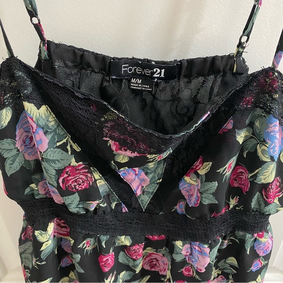 EUC F21 floral bohemian lace tiered flowy mini dress - Picture 8 of 13